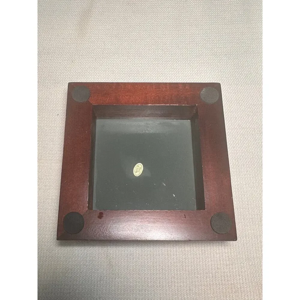 Mahogany Baseball Display Case Glass Cube Mirror Base 5.25” Wood Showcase